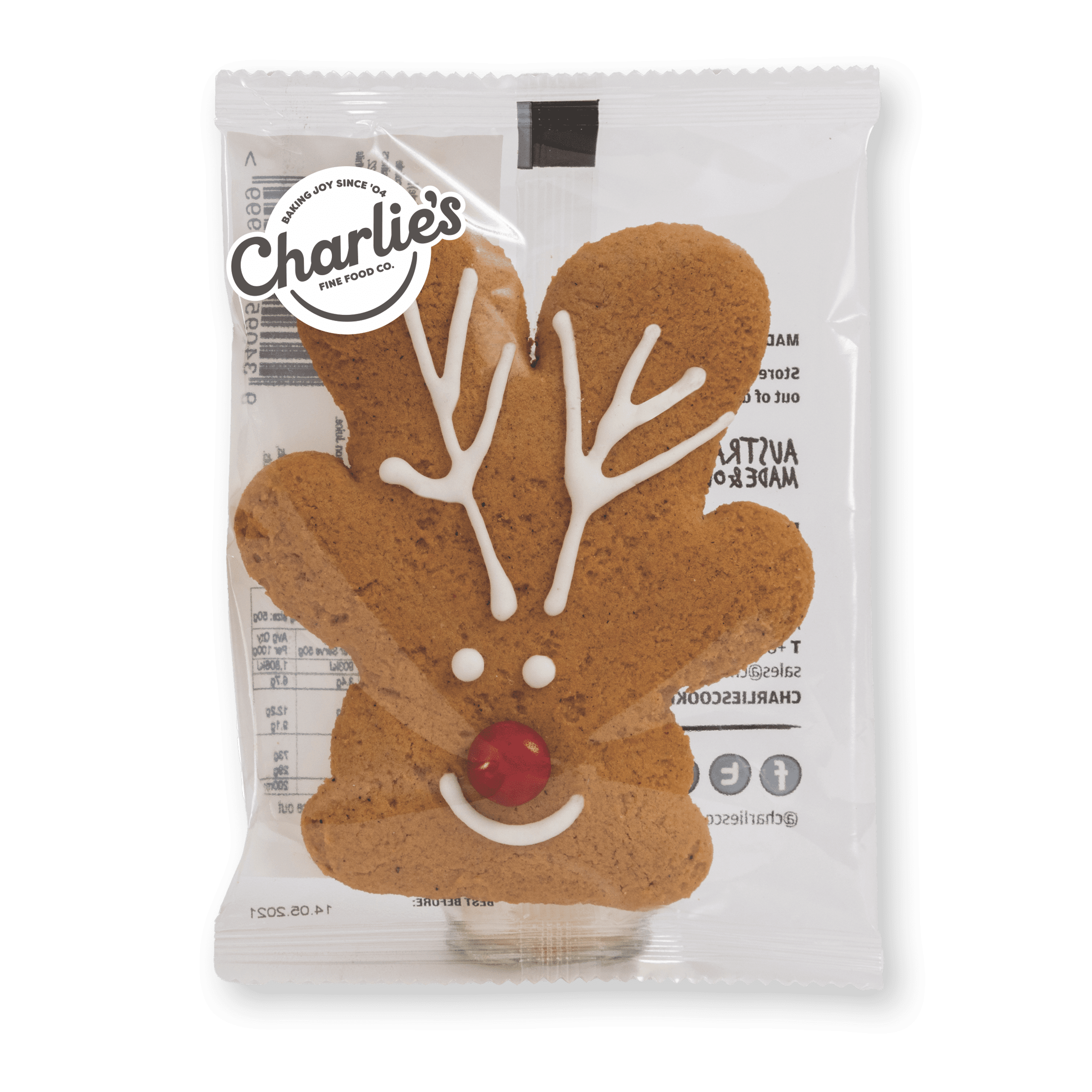 Individually Wrapped Gingerbread Reindeer
